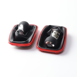 Palanca de Cambios de 5 Velocidades con Funda de Goma y Hilo Rojo para Volkswagen VW Golf MK4 <span class=keywords><strong>GTI</strong></span> R32 Bora Jetta - Product Image 1