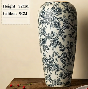 MSH Hand-Painted Lotus Handmade Jingdezhen Ceramic Traditional Eco-Friendly Tabletop <b>Vase</b> for Home Use - Product Image 4