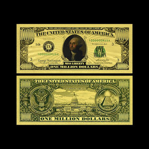 Billete <span class=keywords><strong>de</strong></span> Banco Chapado en Oro <span class=keywords><strong>de</strong></span> 1000000 Dólares Personalizado del Ex Presidente <span class=keywords><strong>Donald</strong></span> <span class=keywords><strong>Trump</strong></span> - Product Image 4