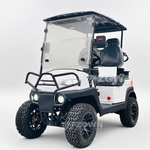 Carrito de Golf Eléctrico Elevado de 2 Plazas, Color Blanco Puro, Parachoques Delantero de Metal, Neumáticos Todoterreno para Uso en Campos de Golf - Product Image 2