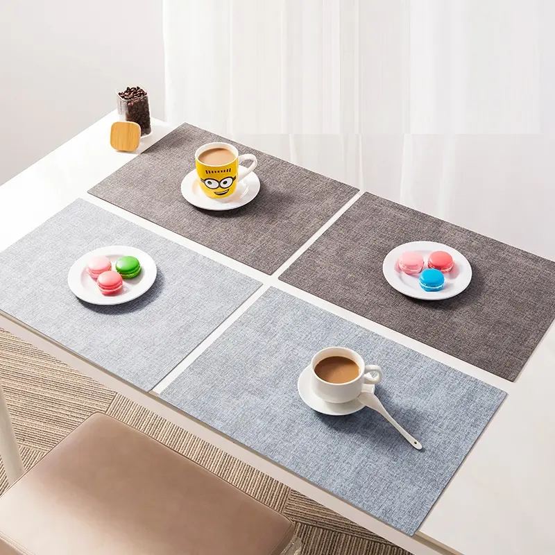 Tùy chỉnh nhà bếp da ăn Mat PVC da chống bỏng placemats cho bàn ăn