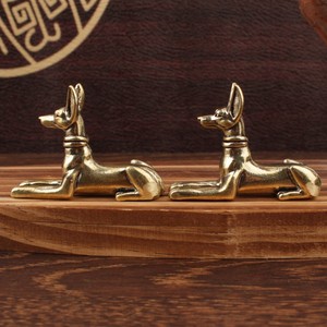 Estatua de <span class=keywords><strong>Perro</strong></span> Faraón Egipcio de Latón Vintage, Pieza de Arte Decorativa Exquisita para el Hogar, Oficina, Ideal para Estanterías - Product Image 1