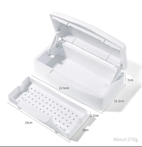 Plastic <b>Nail</b> Sterilizer Box Manicure <b>Nail</b> Art Tweezer Tool Cleaner Salon Disinfection Storage Organizer Container Holder <b>Case</b> - Product Image 2