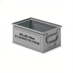 Boîte en métal Fami avec poignées 300x200x145mm 8.7L, boîte de rangement pour outils galvanisée - Product Image 3