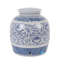DS-RZSI10-J Lampe en porcelaine bleue et blanche de style Ming avec motif floral pour la décoration de la maison et des hôtels
