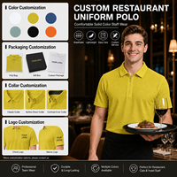 Polo personnalisé pour restaurant, uniforme de travail pour homme, couleur unie, logo OEM, uniforme de travail pour le personnel, vente en gros
