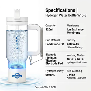 Botella de Agua Hidrogenada OEM ODM de 920 ml, <span class=keywords><strong>99.99</strong></span>% de Pureza, Produce Hidrógeno en 10/20 Minutos, Botella Resistente para Amantes del Deporte y Entrenamiento - Product Image 2