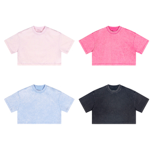 יצרן מותאם אישית בסיסי y2k blanks לבן חולצות כותנה חולצת טי חולצה t תינוקות Task צמרות לנשים - Product Image 3