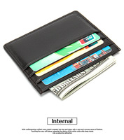 Baellerry dompet kartu minimalis pria, dompet kulit asli ramping minimalis dengan banyak slot kartu