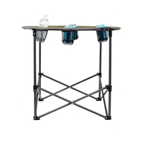 Table pliante de camping d'extérieur en vente en gros, table basse ronde pliable en tissu pour le camping en plein air pour les événements avec sac de transport