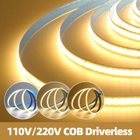 Bande LED COB sans driver 230V 220V 110V, 100m, flexible, sans points, 296 LED, 220V