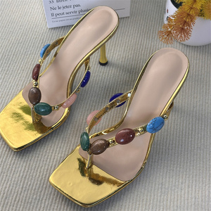 Nuova Tendenza Estiva: Ciabatte da Donna con Punta Quadrata, <span class=keywords><strong>Tacco</strong></span> <span class=keywords><strong>Basso</strong></span>, Casual, per Feste, <span class=keywords><strong>Sandali</strong></span> Gladiatore Femminili - Product Image 6