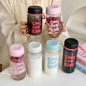 Hao Cai Plastic Water Bottle 500Ml Reusable With Carrying Rope Gift For Women Outdoor Use - Product Image 1