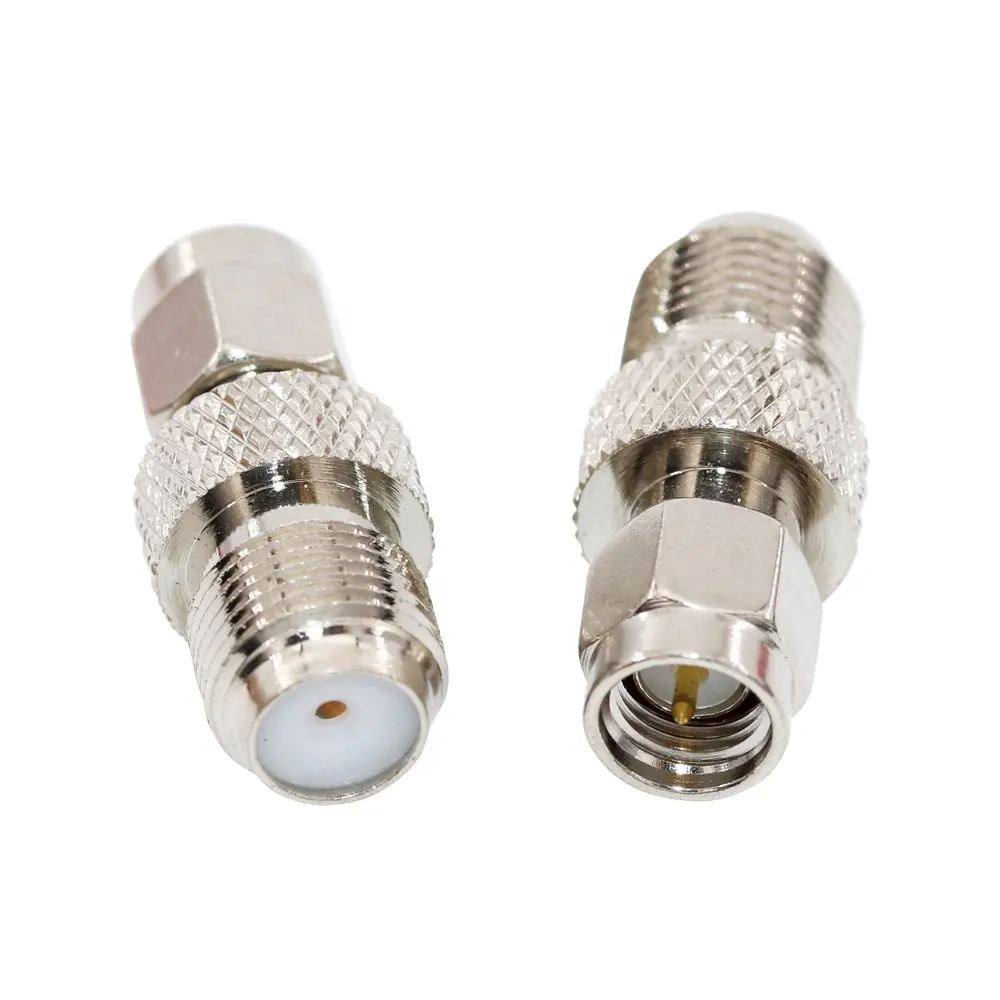 Connecteur F vers convertisseur SMA-mâle Prise SMA-mâle en laiton vers adaptateur coaxial RF femelle de type F