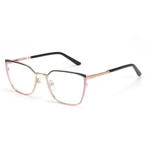 Trendy Mode Custom Logo Vrouwen Brillen Ovaal Metalen Optische Brillenmontuur