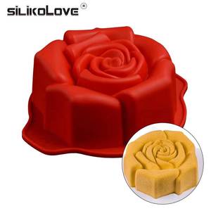MUYULINS Beautiful Rose Shape Household Baking Pan DIY Cake <b>Tool</b> Mold 100% Eco-friendly Food Grade <b>Silicone</b> - Product Image 1