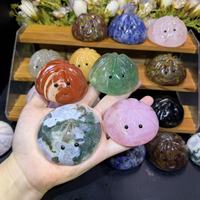Artisanat en cristal de qualité usine : sculptures en pierre mixte (quartz rose, agate mousse) pour la décoration et la lithothérapie