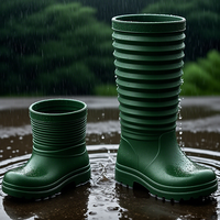 Nouveauté bottes de pluie pliables bottes Wellington portables imperméables et légères en silicone pour l'agriculture et le camping en plein air