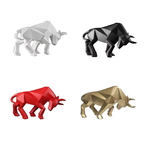 Statue <span class=keywords><strong>de</strong></span> taureau géométrique, sculpture d'animal abstraite moderne, art minimaliste en résine, décoration pour le bureau/<span class=keywords><strong>la</strong></span> maison, cadeau unique pour les amoureux <span class=keywords><strong>de</strong></span> <span class=keywords><strong>la</strong></span> nature - Product Image 3