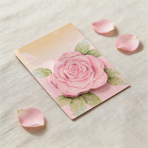 Pink Rose Design Memo <b>Pads</b> Self-Adhesive Sticky Notes Colorful Page Markers 145x55mm for <b>Writing</b> - Product Image 4