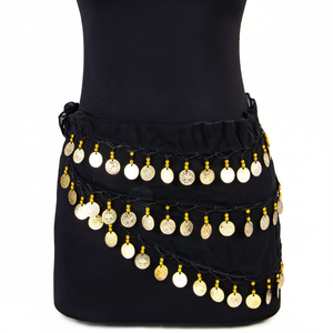 Ceinture de danseuse orientale arabe-turque avec paillettes noires - Product Image 2