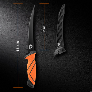 سكين فيليه للصيد الأكثر مبيعًا مقاس 7 بوصات من الفولاذ المقاوم للصدأ 420 مطلي بطبقة مضادة للصدأ، شفرة حادة ومقبض مانع للانزلاق مع إمكانية وضع شعار مخصص - Product Image 3