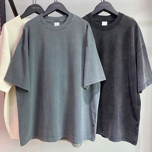 เสื้อยืดโอเวอร์ไซส์สไตล์วินเทจสำหรับผู้ชาย ผ้าฝ้าย 100% คุณภาพสูง พิมพ์ลายโลโก้แบบซีดจางตามสั่ง - Product Image 1