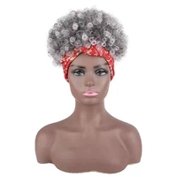 Perruque bandeau afro crépue réaliste de 4 pouces, courte, colorée, à petites boucles, en fibre synthétique, avec cordon de serrage réglable, pour femmes noires, vente en gros