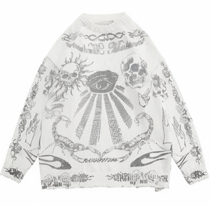 Streetlux logotipo personalizado Otoño Invierno versátil Hip Hop Jacquard patrón cuello redondo Casual hombres prendas de punto suéteres - Product Image 2