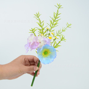 Fleurs artificielles de pavot Dongchen Crafts, diamètre 6 cm, bouquet en soie pour décorations de mariage, arche d'hôtel, toiles de fond - Product Image 2