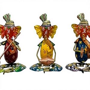 Conjunto de Ganesha Artístico de Metal Estilo Art Deco, Hecho a Mano para Decoración de Cumpleaños y Bodas - Product Image 1