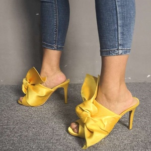 Sandalias de Mujer Talla Grande 47 con Lazo Grande, Sandalias Abiertas con Punta Redonda para Vestir, Zapatos de Verano para Mujer, Tacón Fino, Pantuflas de Moda - Product Image 3