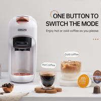 CAFELFFE MK606 Machine à café expresso 5-en-1 20 bars, prépare des boissons chaudes/froides, 7 niveaux de réglage de l'eau, compatible K-Cup/NES Original DG 44mm ESE