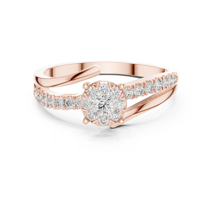Anillo de Diamantes en Oro Rosa, Joyería Elegante y Brillante para Mujer, Ideal para Bodas, Compromisos, Fiestas y Regalos - Product Image 1