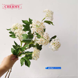TH1421 Vente en gros 5 têtes Voile de mariée artificiel Fleurs Spirée Boule de neige Petit hortensia blanc pour mariage Fleurs décoratives - Product Image 4