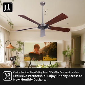 Ventilador de Techo Moderno de Diseño Reciente con Control Remoto de 5 Aspas de Madera y Luz LED para Decoración de Interiores - Product Image 5