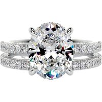 Anillo de Compromiso SGARIT con Diamante Cultivado en Laboratorio de Corte Ovalado Personalizado, Diamantes Laterales de 1-5 Quilates VVS1-2, Oro de 14K/18K, Corte Excelente, Lujo, IGI