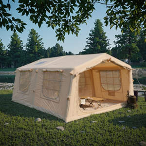 17.28 Four-Season Double Layer Two Bedrooms & Living Room Family Travel Portable Inflatable <b>Waterproof</b> Oxford Camping <b>Tents</b> - Product Image 1