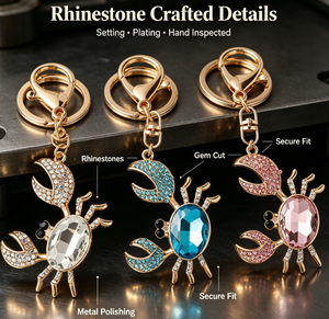 <span class=keywords><strong>EASYA</strong></span> Porte-monnaie en alliage en forme de crabe en cristal scintillant, porte-clés, animal de dessin animé mignon, cadeau d'anniversaire tendance, bijou, décoration pour sac et voiture - Product Image 2
