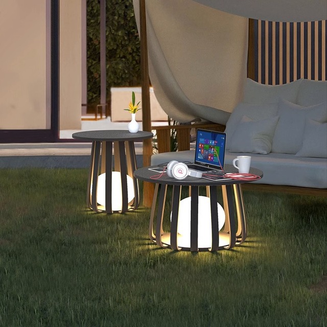 Waterproof IP65 Stainless Steel Solar Dimmable Table Lights for Garden Terrace Lawn Villa Christmas Outdoor Landscape Lighting