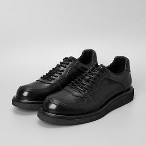 Zapatos Casuales de Vestir de Cuero Genuino Negro con Cordones, Perforados, para Uso Diario, Comodidad Durante Todo el Día, para Hombres de Negocios, Vida Urbana, Antiolor - Product Image 4