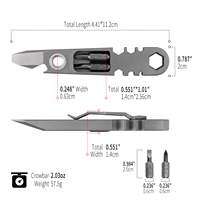 TGZUO Outil multifonctionnel à cliquet en titane, barre de levier EDC, outil combiné, ouvre-bouteille de poche portable pour l'extérieur