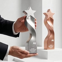 Trofeo de Resina Creativo con Forma de Estrella, Personalizado, de Alta Calidad, en Oro, Plata y Cobre, para Campeones de Competencia, Personal Destacado, Deportes