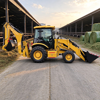 Merek Terbaik Cina, Penggerak 4 Roda, 10 Ton, Backhoe Loader Baru Yugong, Backhoe Wheel Loader dengan Bucket 6 in 1
