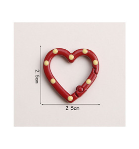 25Mm Đầy Màu Sắc Sơn Trái Tim Mùa Xuân Khóa Tình Yêu Mở Vòng Trái Tim Vòng Mùa Xuân Clasp Carabiner <span class=keywords><strong>Keychain</strong></span> Cho DIY Thủ Công Mỹ Nghệ - Product Image 4