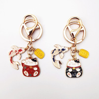 Pendentif porte-clés créatif en brocart de fleurs de cerisier japonais, charme porte-bonheur et de bonne augure