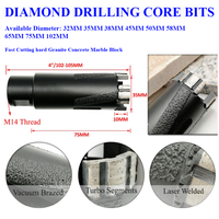 Broca de diamante segmentada Sanso M14, 1/2'' GAS, con tapa de rosca de 5/8-11'' para granito, mármol y otras piedras