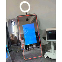 Photomaton miroir avec lecteur de carte, écran tactile, photomaton interactif pour selfies, machine à photomaton mobile, miroir à selfies
