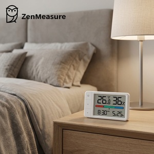 Capteur de température et d'humidité ZenMeasure 2-en-1, hygromètre numérique et thermomètre, plage de -9,9°C à 50°C, 10% HR à 99% HR, matériau ABS - Product Image 1