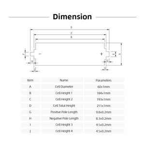 Giảm Giá Thấp Pin Năng Lượng Mặt Trời 50Ah Pin <span class=keywords><strong>Lithium</strong></span> <span class=keywords><strong>Ion</strong></span> Chu Kỳ Sâu 3.2V Đầu Vít - Product Image 6